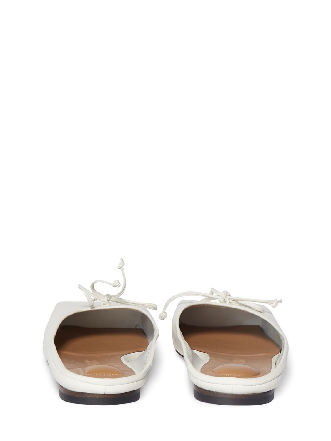 Shop Jacquemus 5mm Flat Leather Mules In Off-white