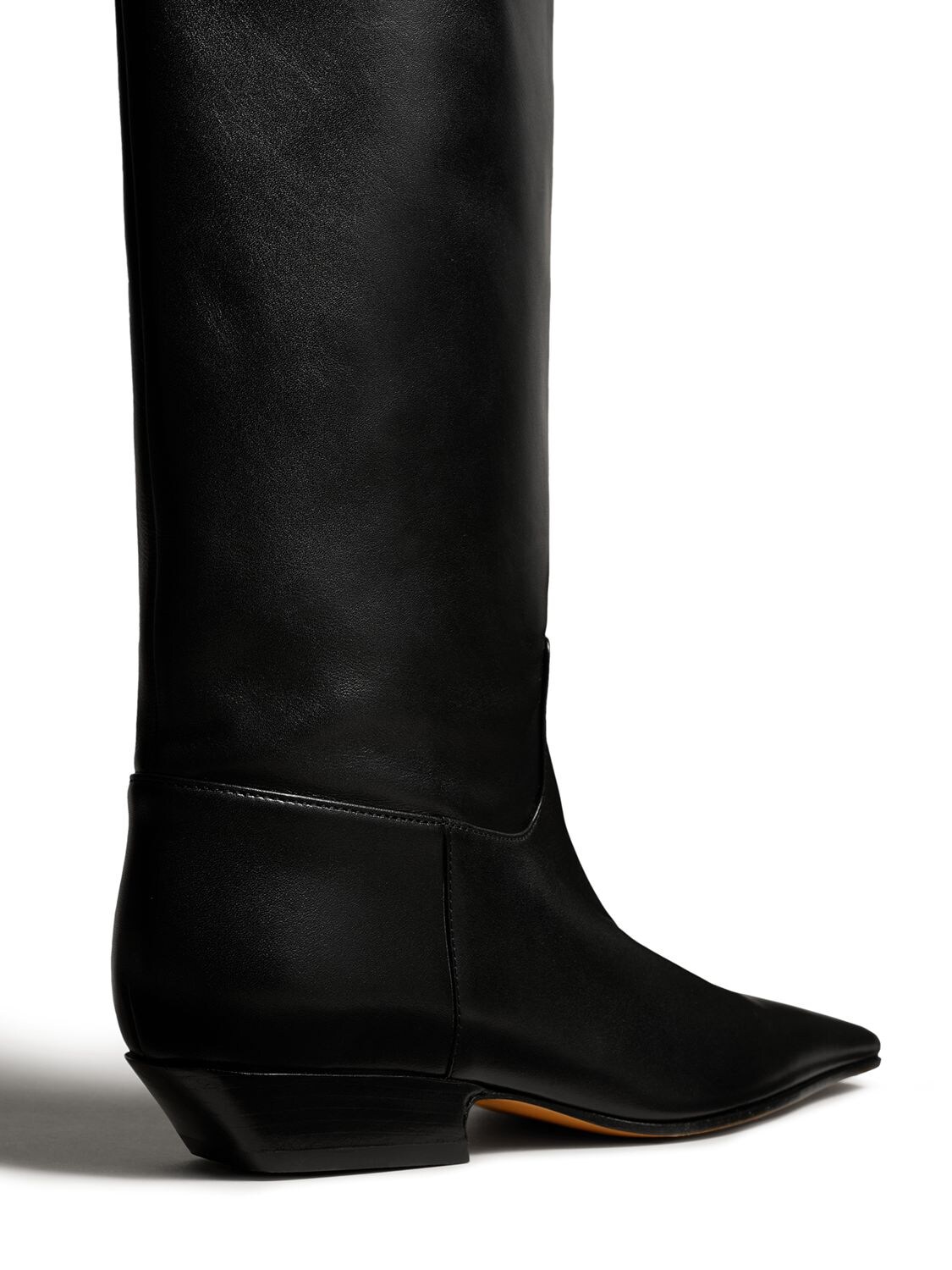 Shop Khaite 25mm Marfa Leather Boots In Black