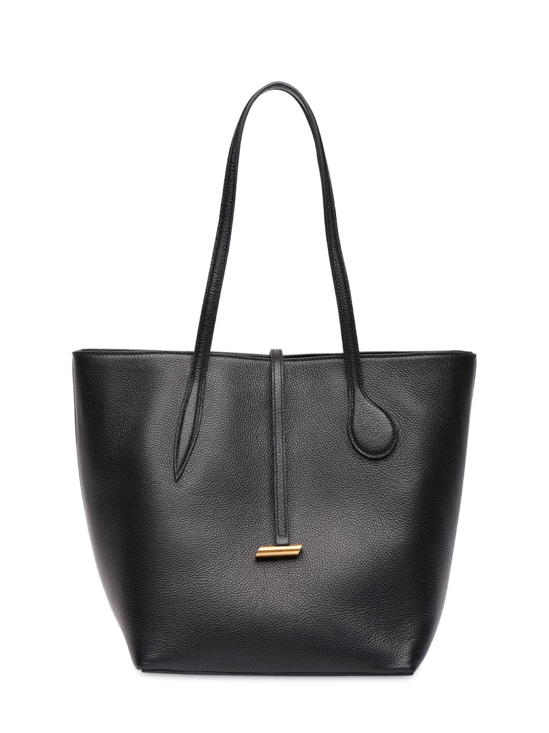 Little Liffner Midi Sprout Leather Tote Bag In Black