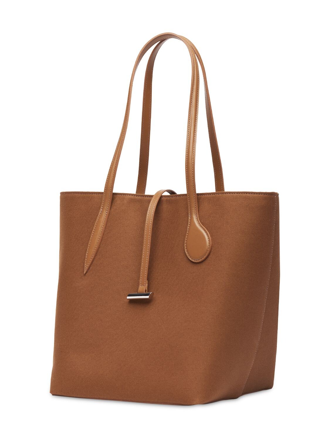 Shop Little Liffner Midi Sprout Leather Tote Bag In Mushroom