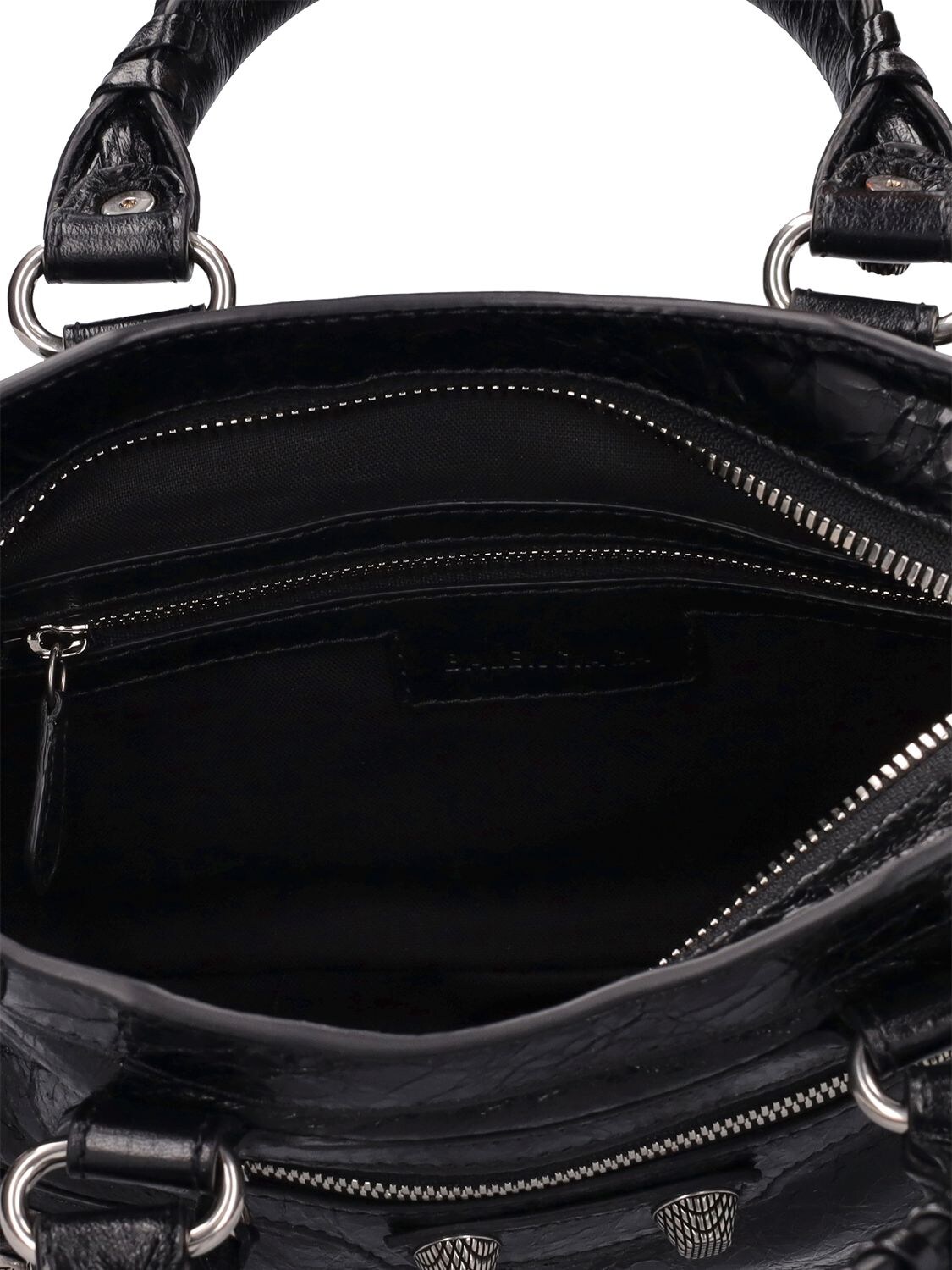 Shop Balenciaga Small Neo Cagole Leather Tote Bag In Black