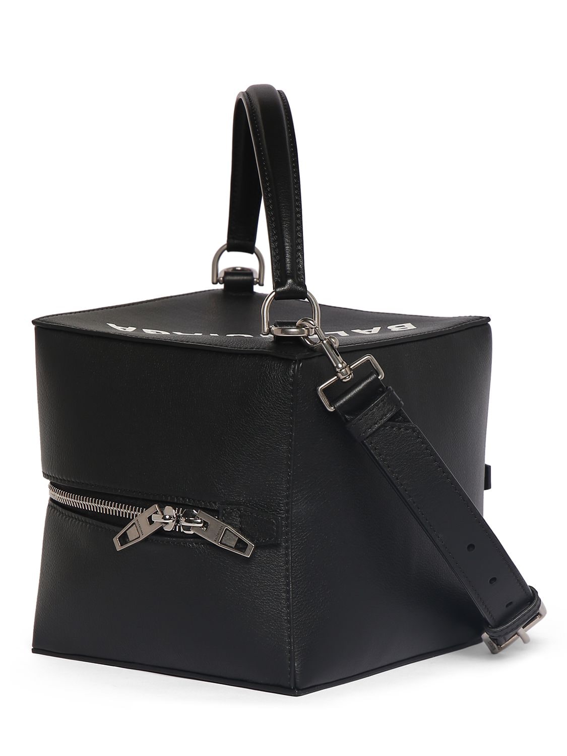 Shop Balenciaga Small 4x4 Leather Top Handle Bag In Black