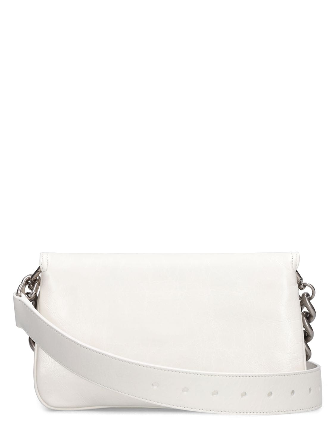 Shop Balenciaga Small Bb Soft Leather Shoulder Bag In Optisches Weiss