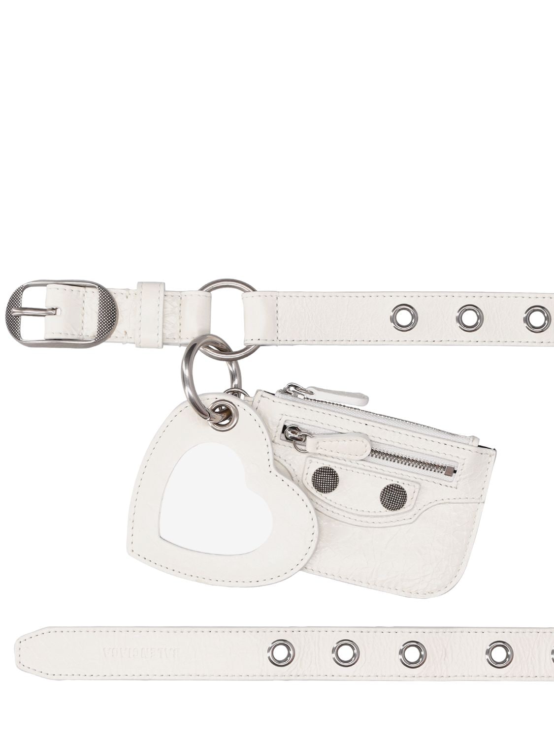 Shop Balenciaga 2cm Le Cagole Leather Belt In Optic White