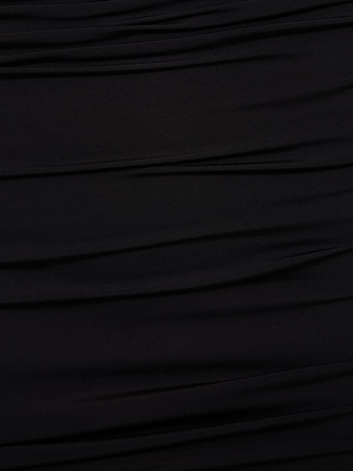 Shop Balenciaga Twisted Cupro Blend Mini Dress In Black