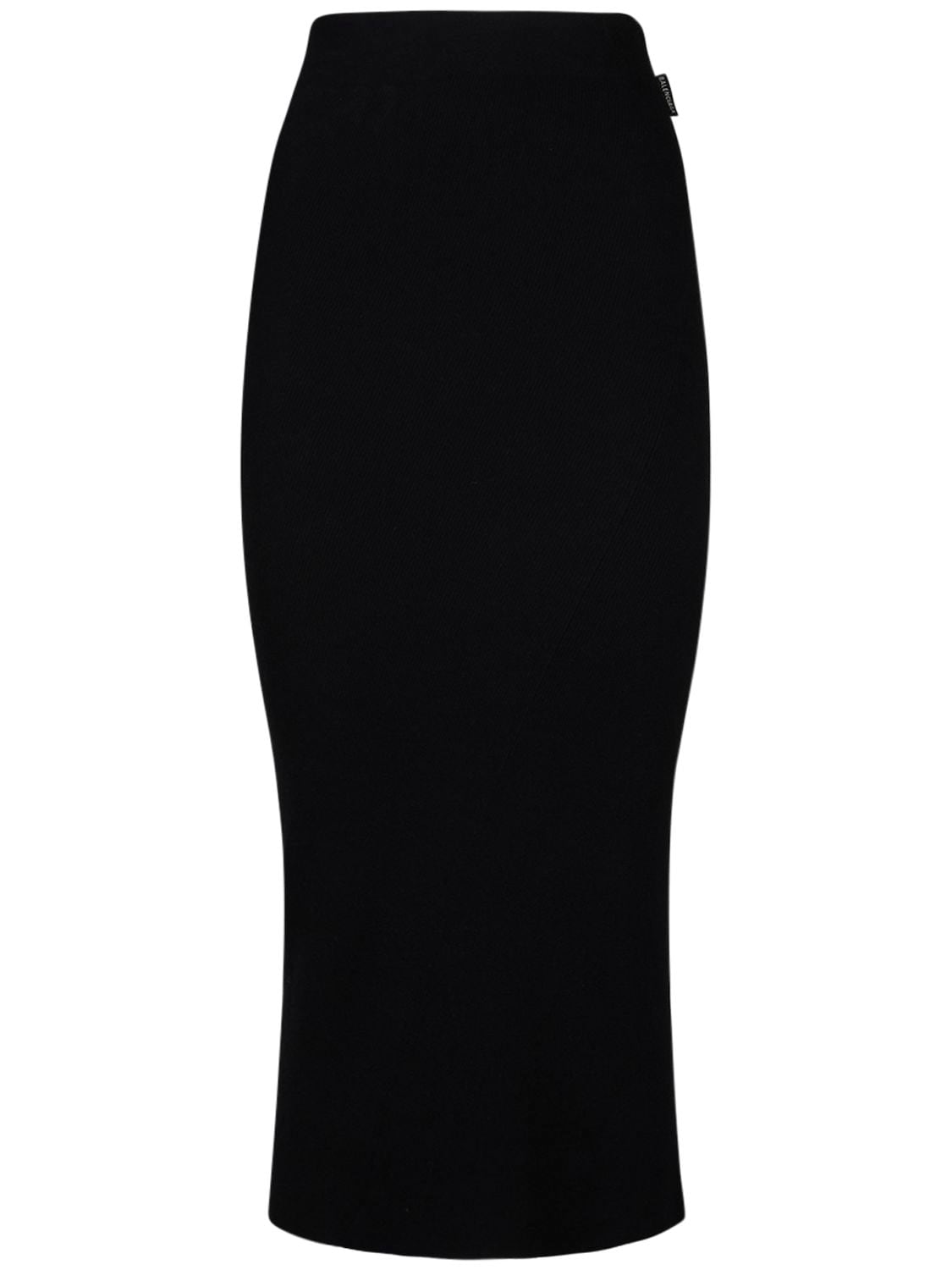 Image of Twisted Cotton Blend Midi Skirt