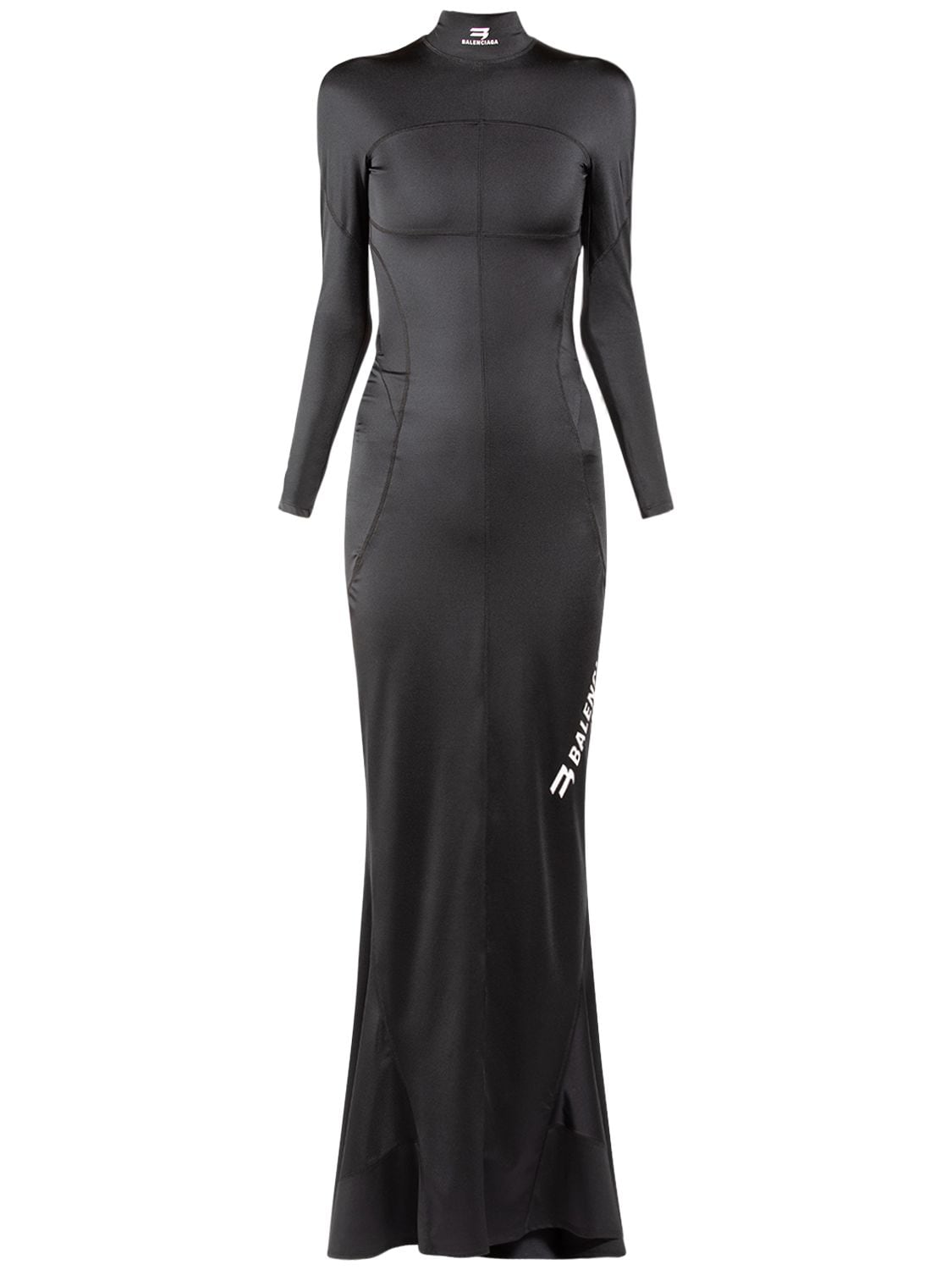 Balenciaga Stretch Tech Activewear Gown In Black