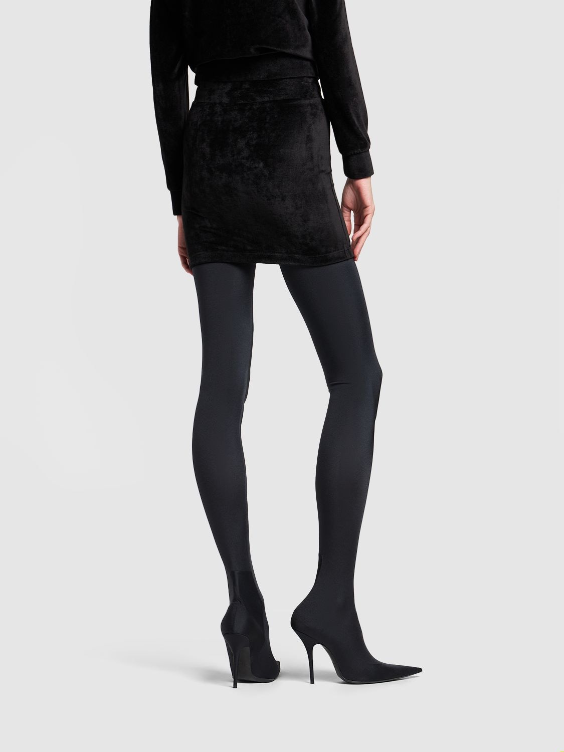 Shop Balenciaga Viscose Blend Mini Skirt In Black