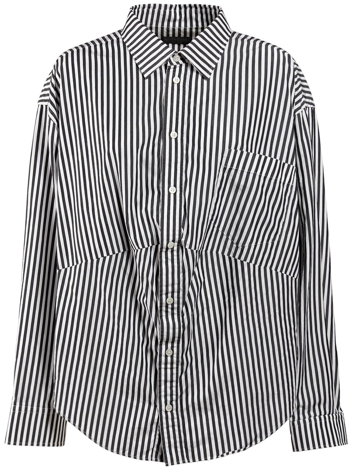 Shop Balenciaga Swing Cotton Shirt In Black,white