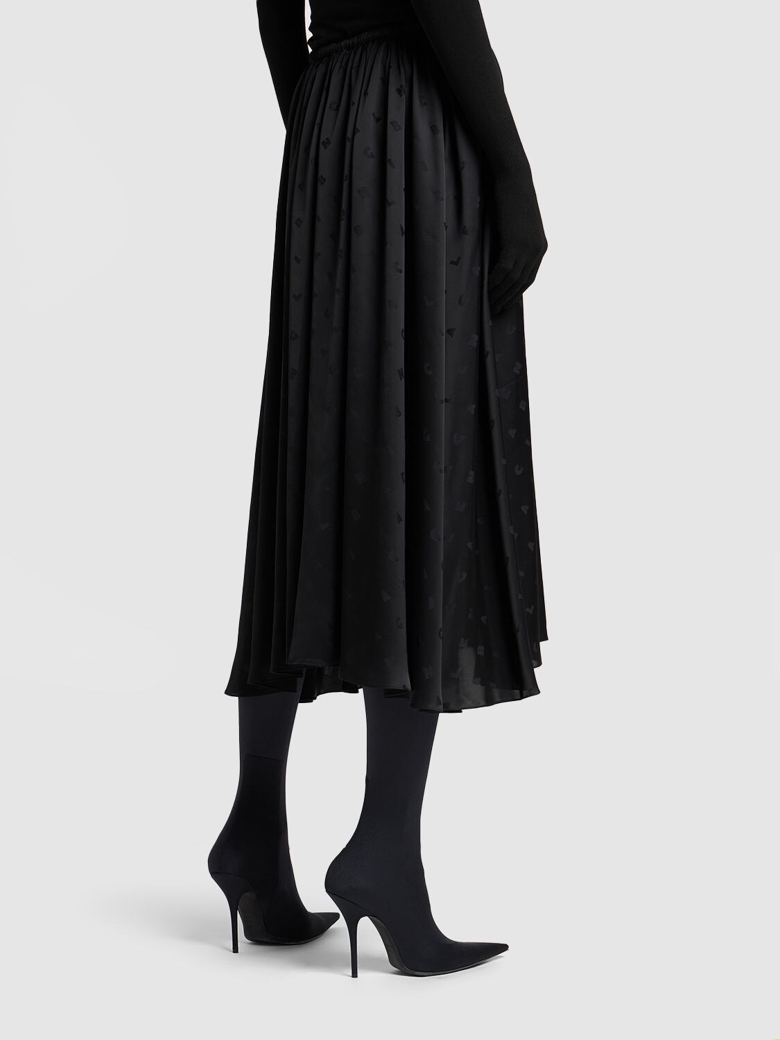 Shop Balenciaga Viscose Skirt In Black