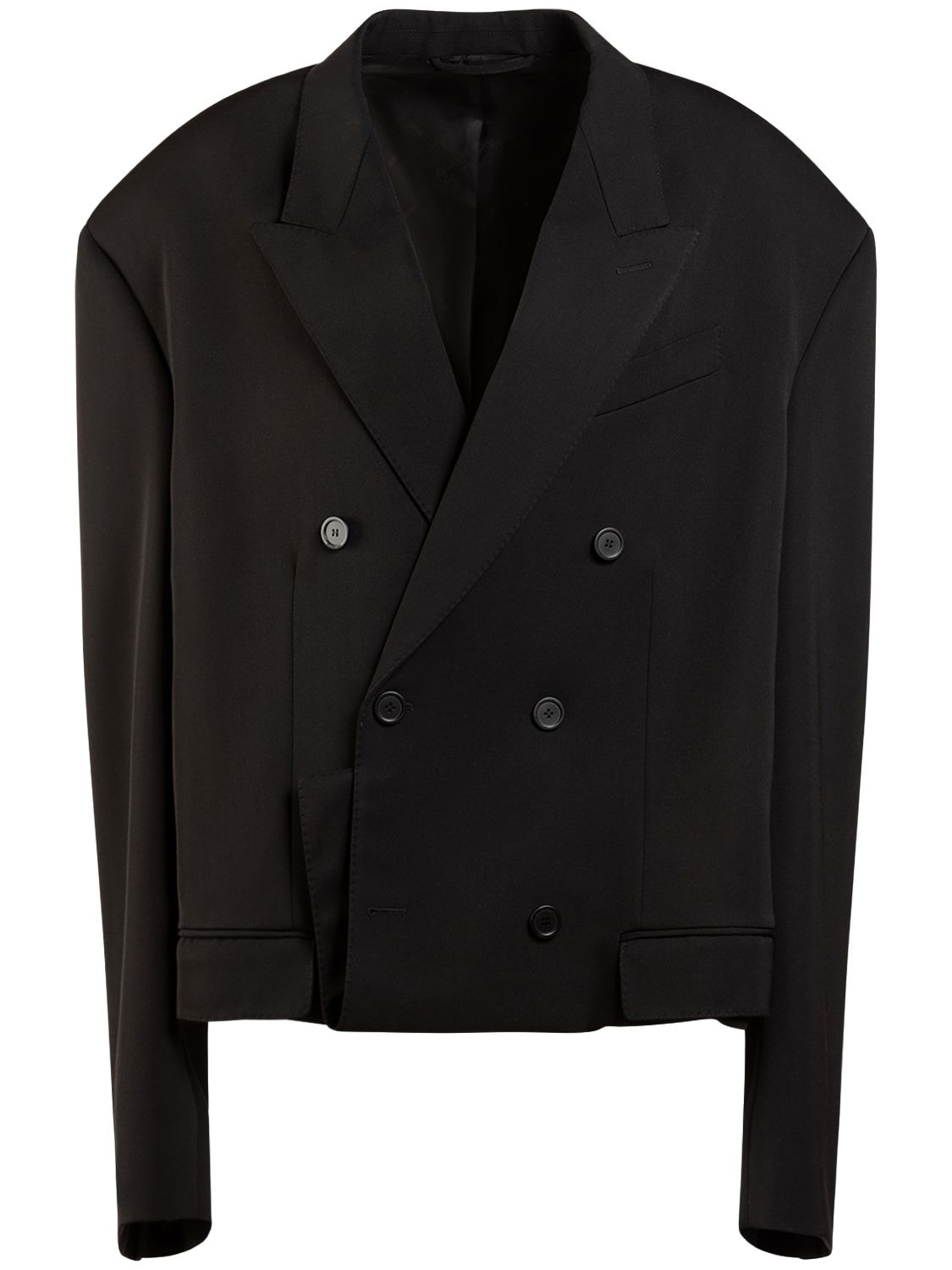 Shop Balenciaga Folded Tailored Wool Jacket In Black