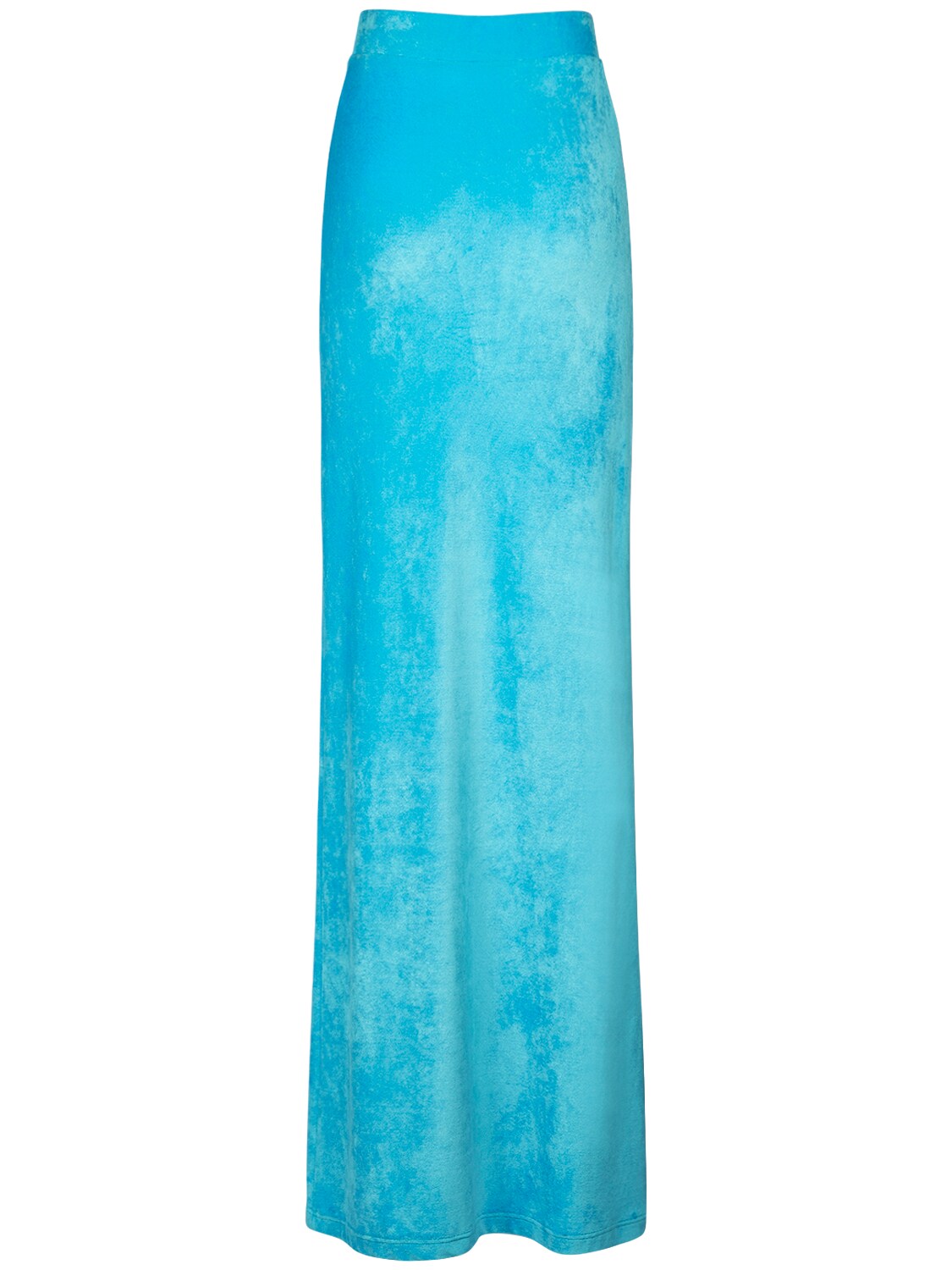 Shop Balenciaga Viscose Blend Maxi Skirt In Azure