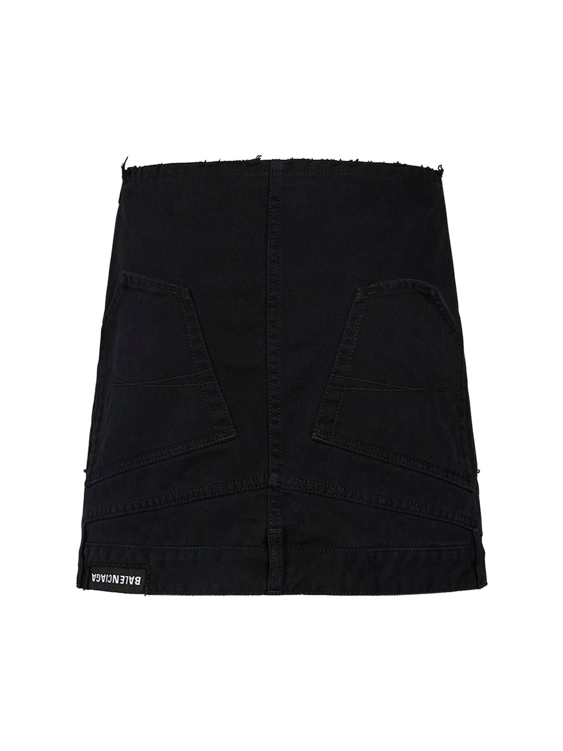 Shop Balenciaga Upside Down Cotton Skirt In Black