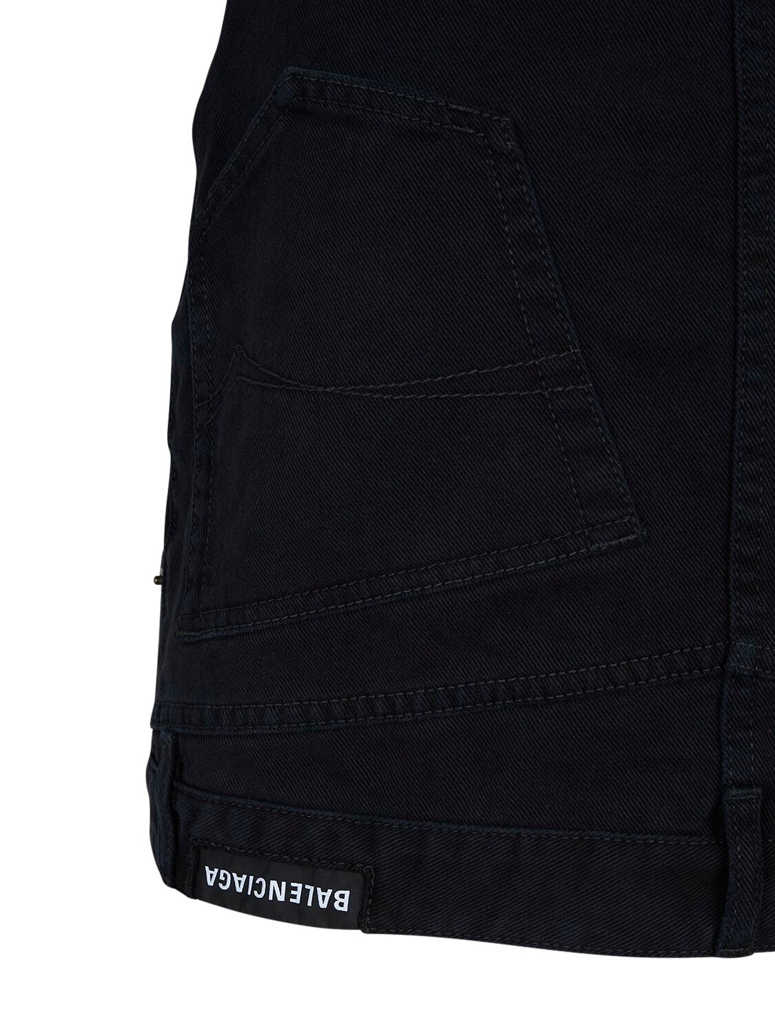 Shop Balenciaga Upside Down Cotton Skirt In Black