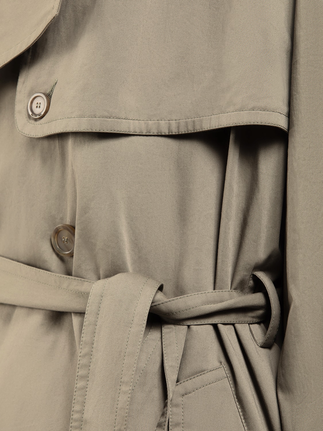 Shop Balenciaga Folded Cotton Trench Coat In Sand Beige