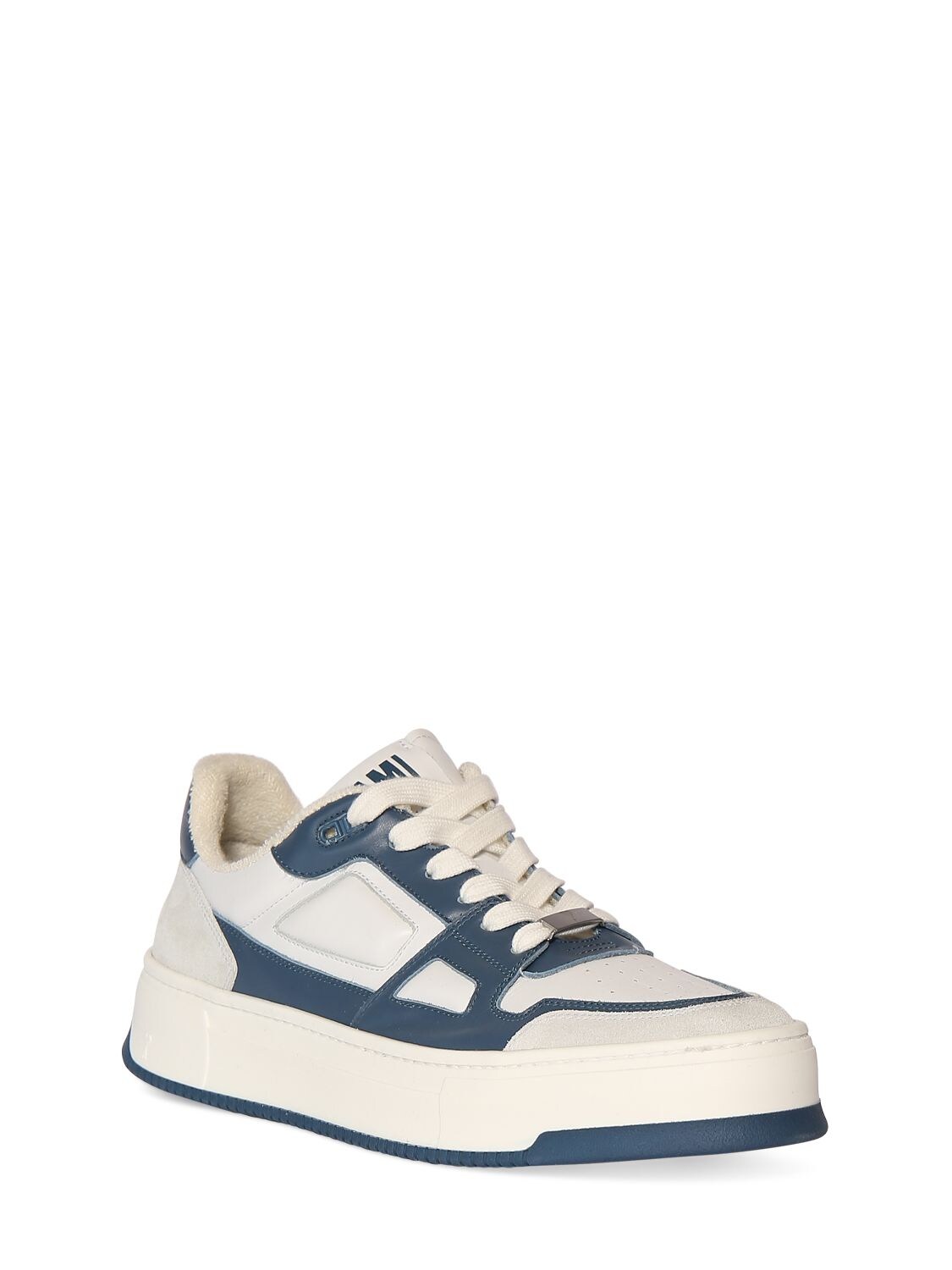 Shop Ami Alexandre Mattiussi New Arcade Low Top Sneakers In White,blue