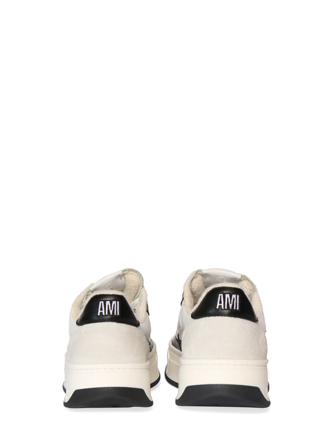 Shop Ami Alexandre Mattiussi New Arcade Low Top Sneakers In White,black