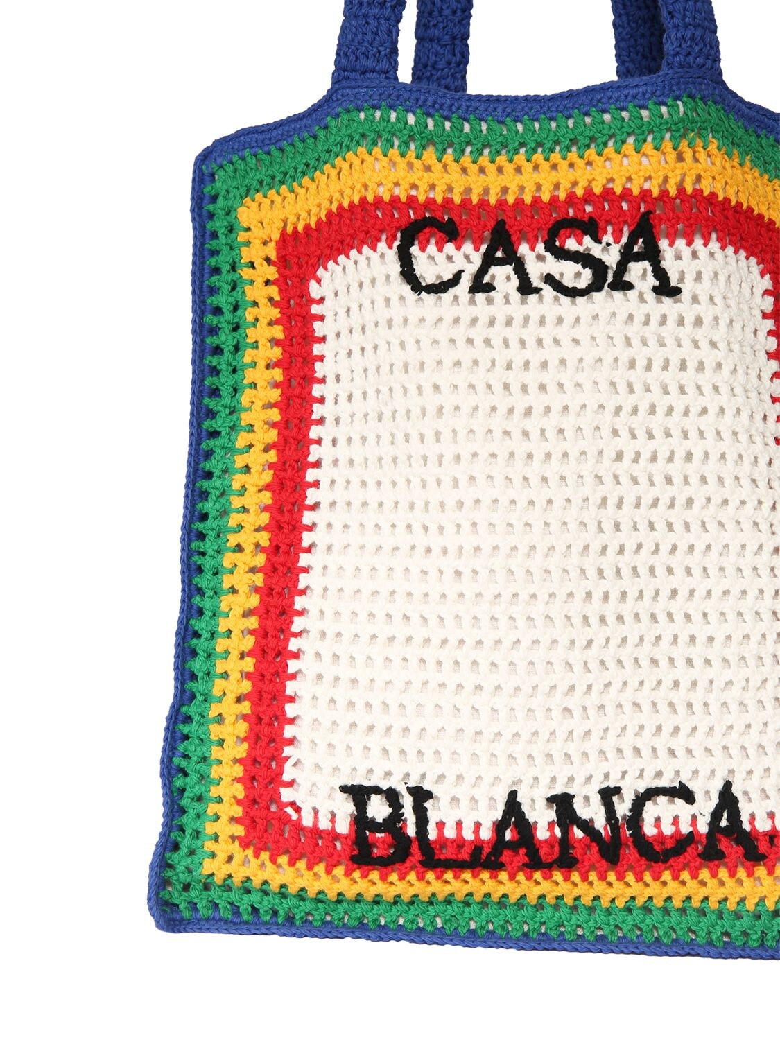 CASABLANCA Mini Rainbow Crochet Tote Bag