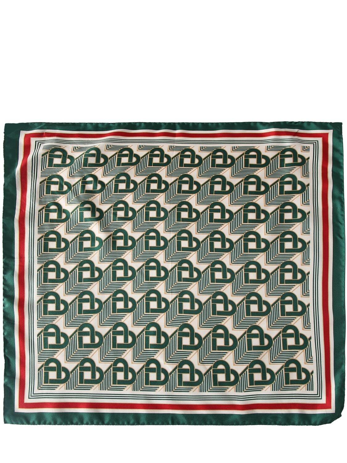 Casablanca Medium Silk Scarf - Green (Heart Monogram) - AF23-ACC-053-08