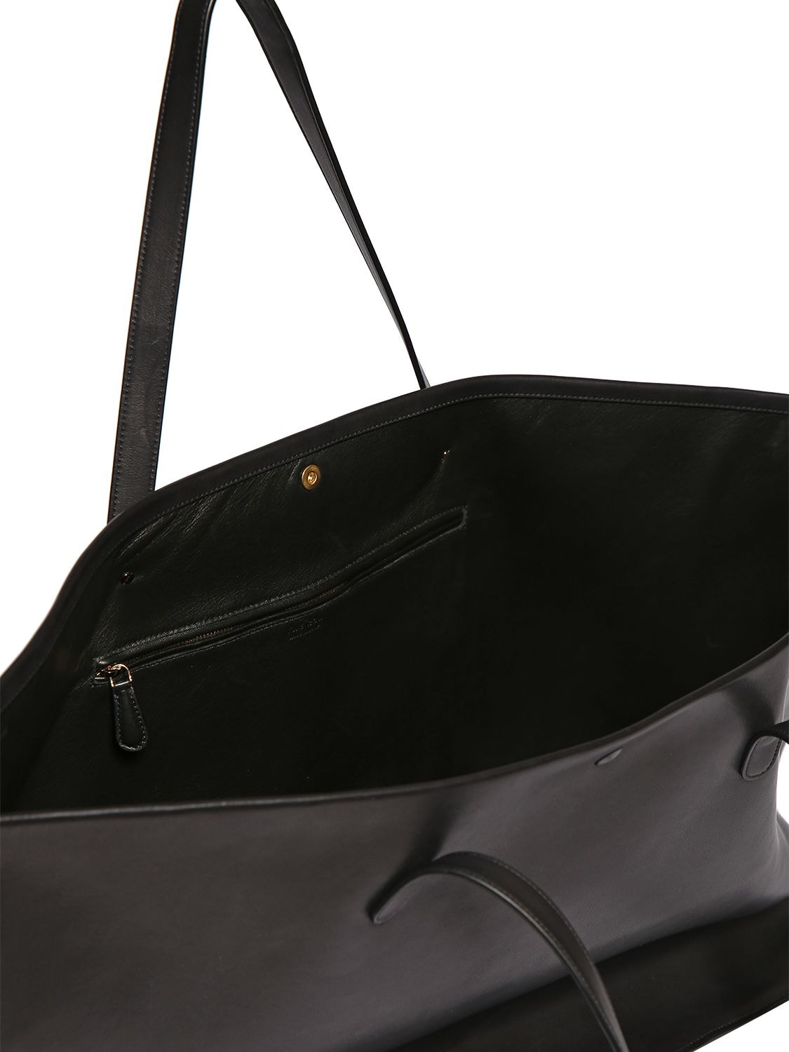 Shop The Row Xl Idaho Saddle Leather Tote Bag In Black