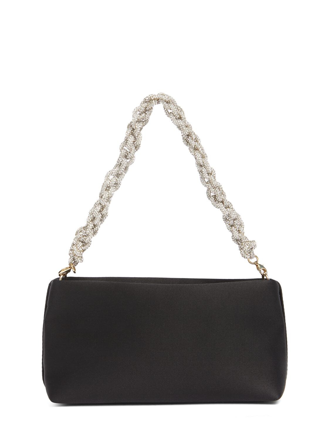 Shop Rosantica Gaia Annabella Satin Top Handle Bag In Black