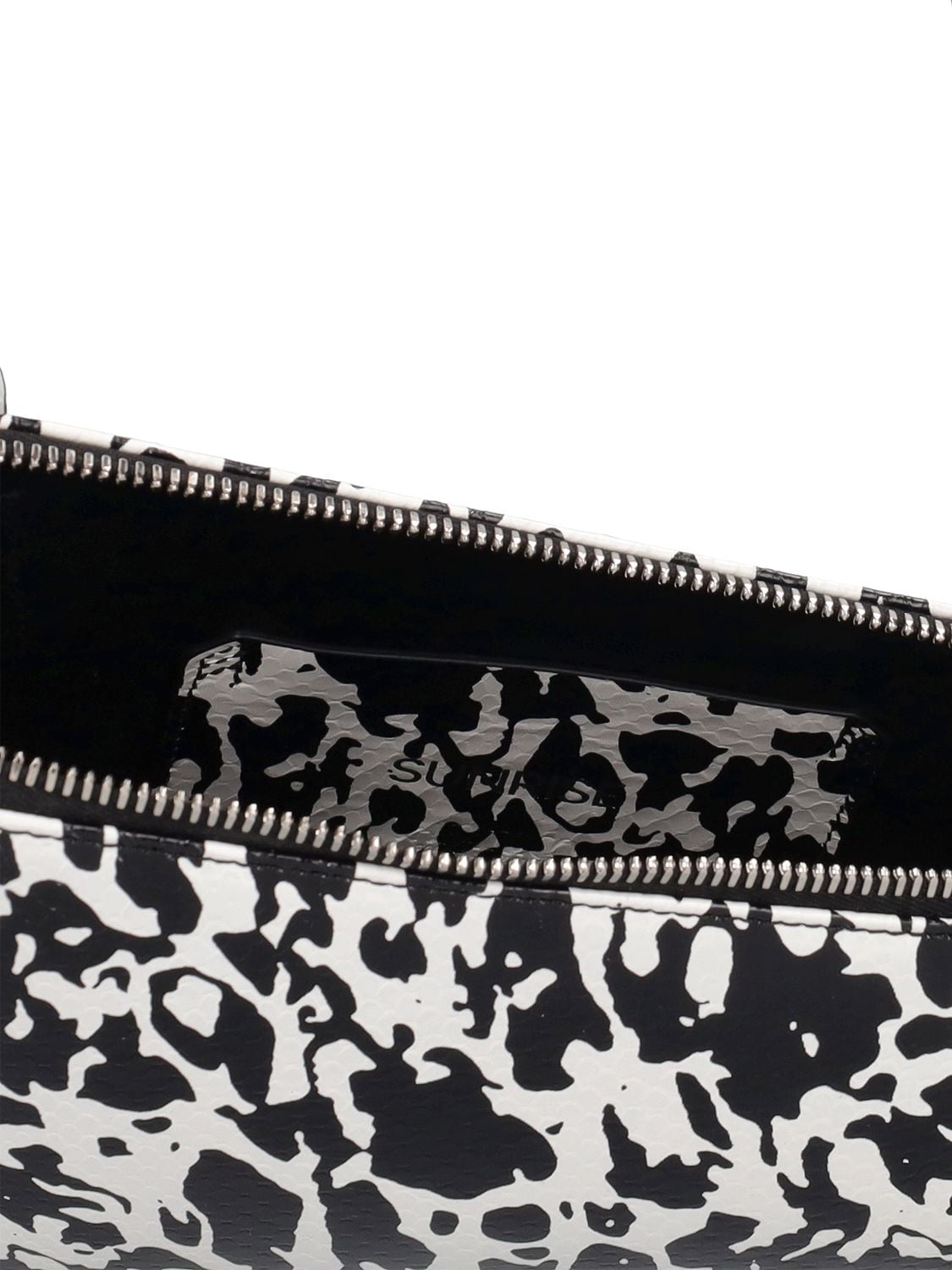 Shop Attico Sunrise Printed Leather Shoulder Bag In White,black