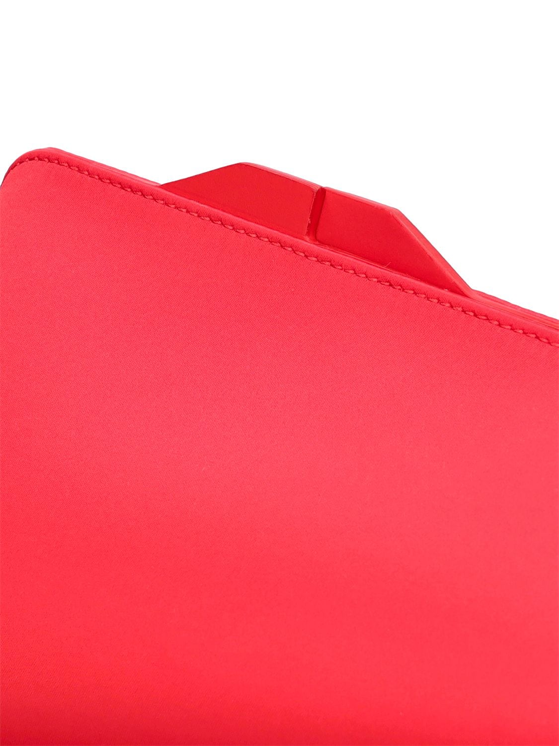 Shop Attico 8:30 Pm Satin & Leather Clutch In Red