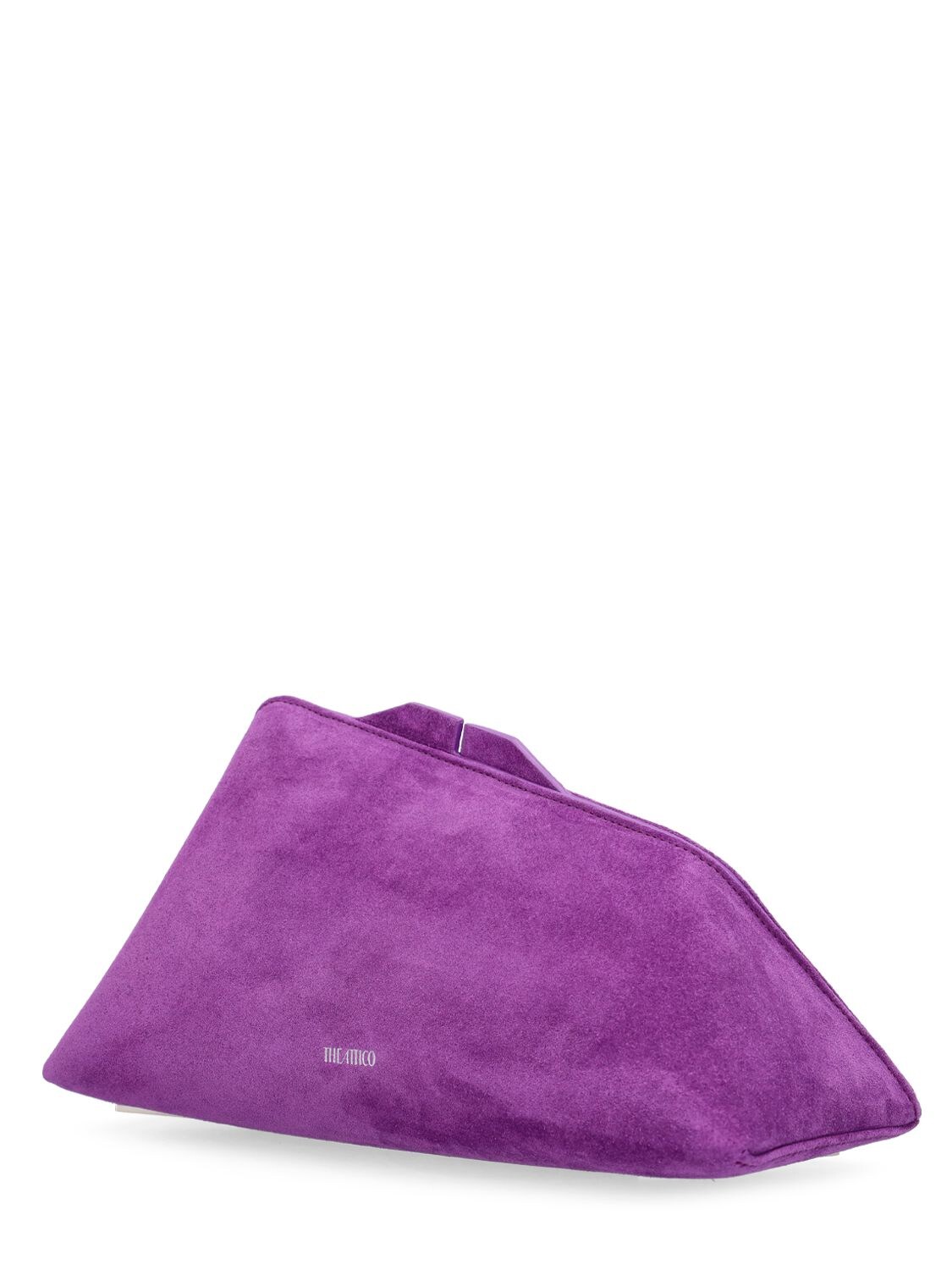 Shop Attico 8:30 Pm Leather Clutch In Purple