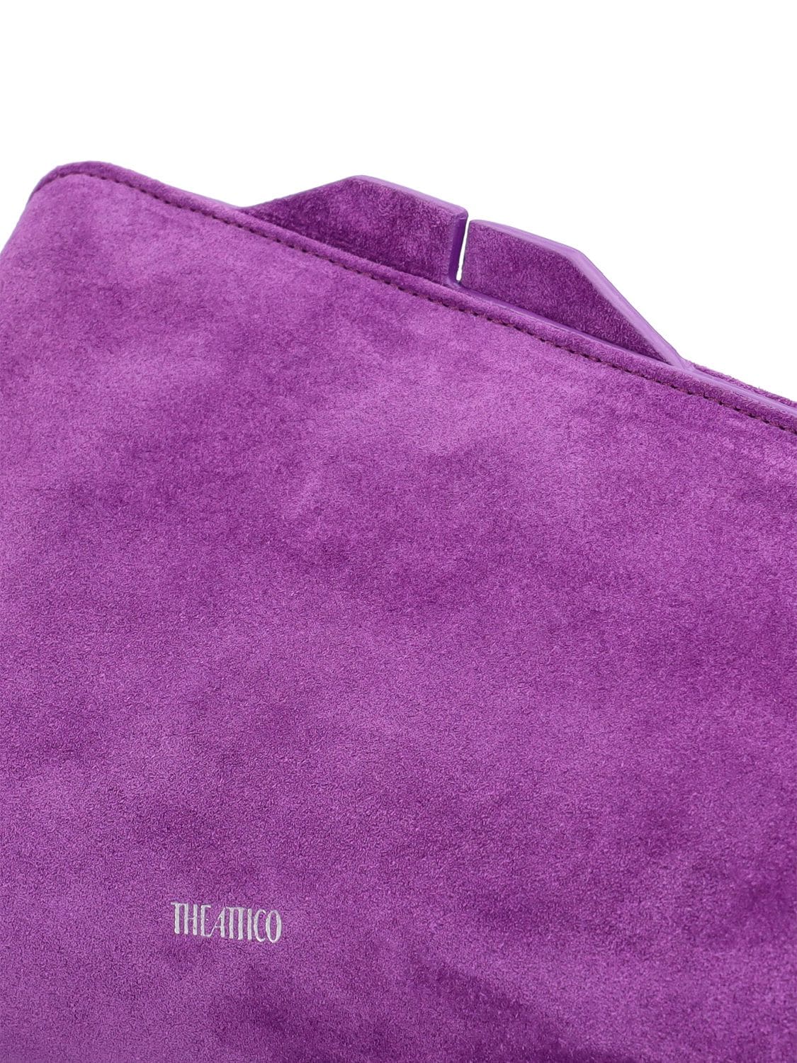 Shop Attico 8:30 Pm Leather Clutch In Purple
