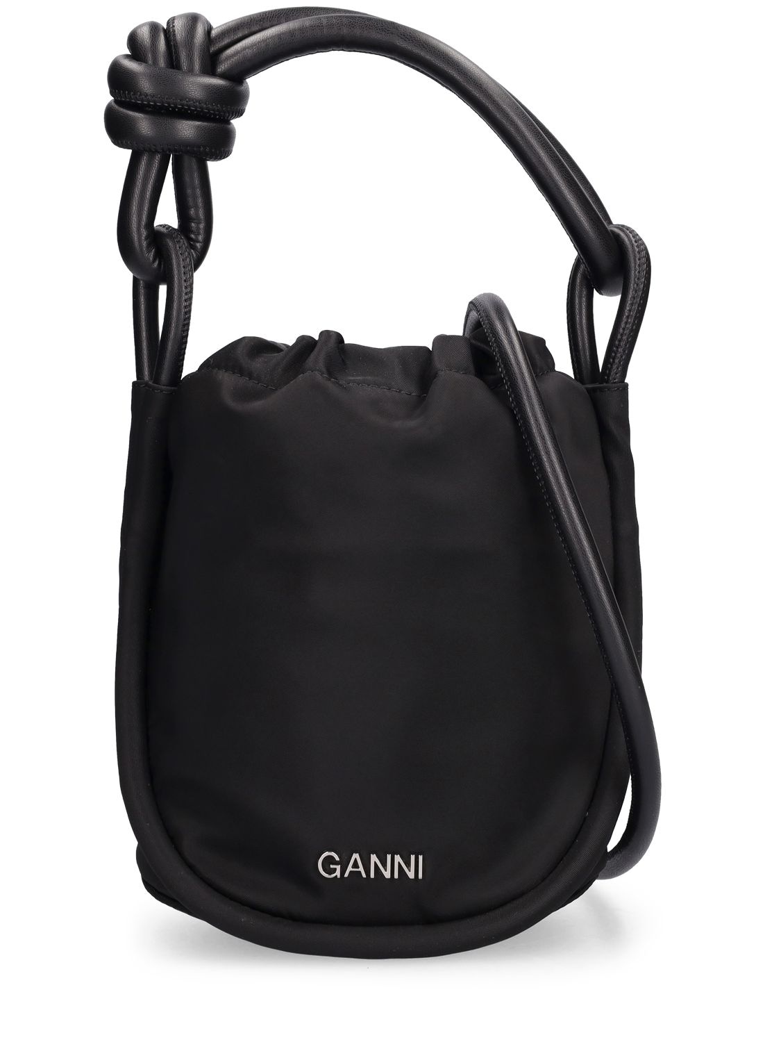 GANNI Small Knot Recycled Tech Bucket Bag
