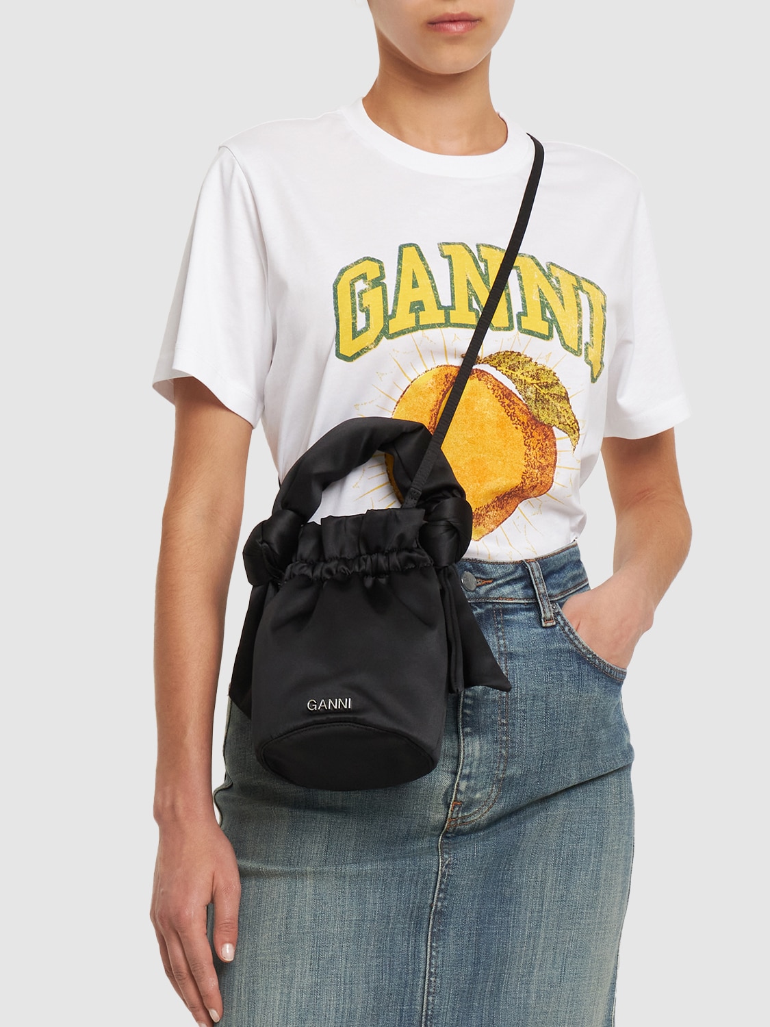 GANNI Occasion Nylon Top Handle Bag