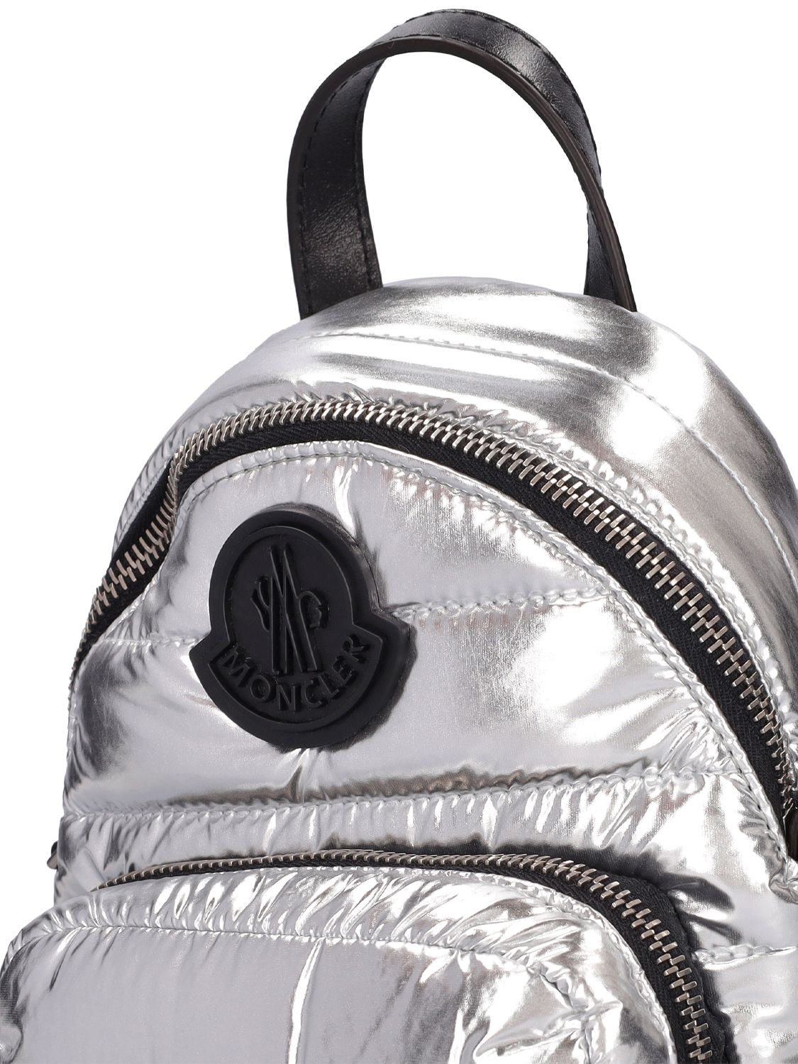 Shop Moncler Small Kilia Nylon Shoulder Bag In Silver