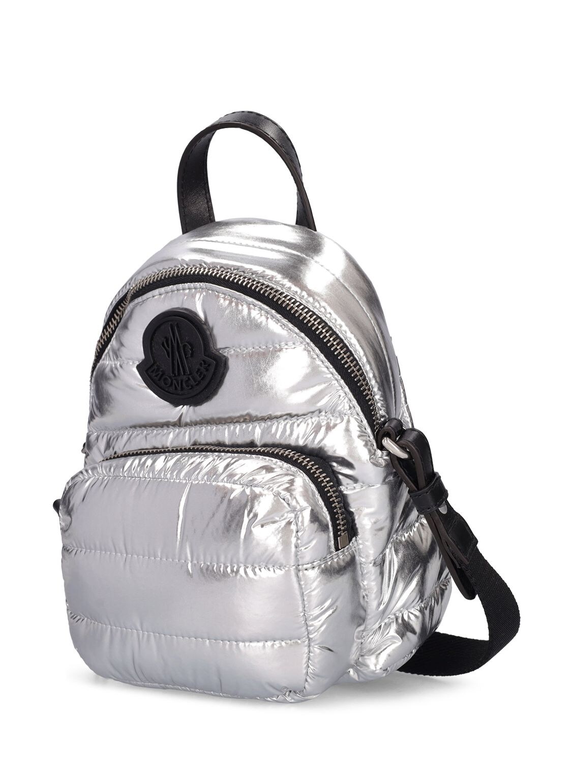 Shop Moncler Small Kilia Nylon Shoulder Bag In Silver