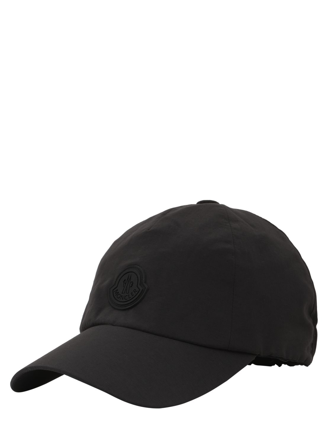 Shop Moncler Logo Nylon Baseball Cap In Schwarz