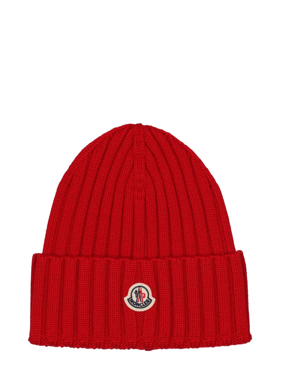Moncler Knitted Wool Hat In Red