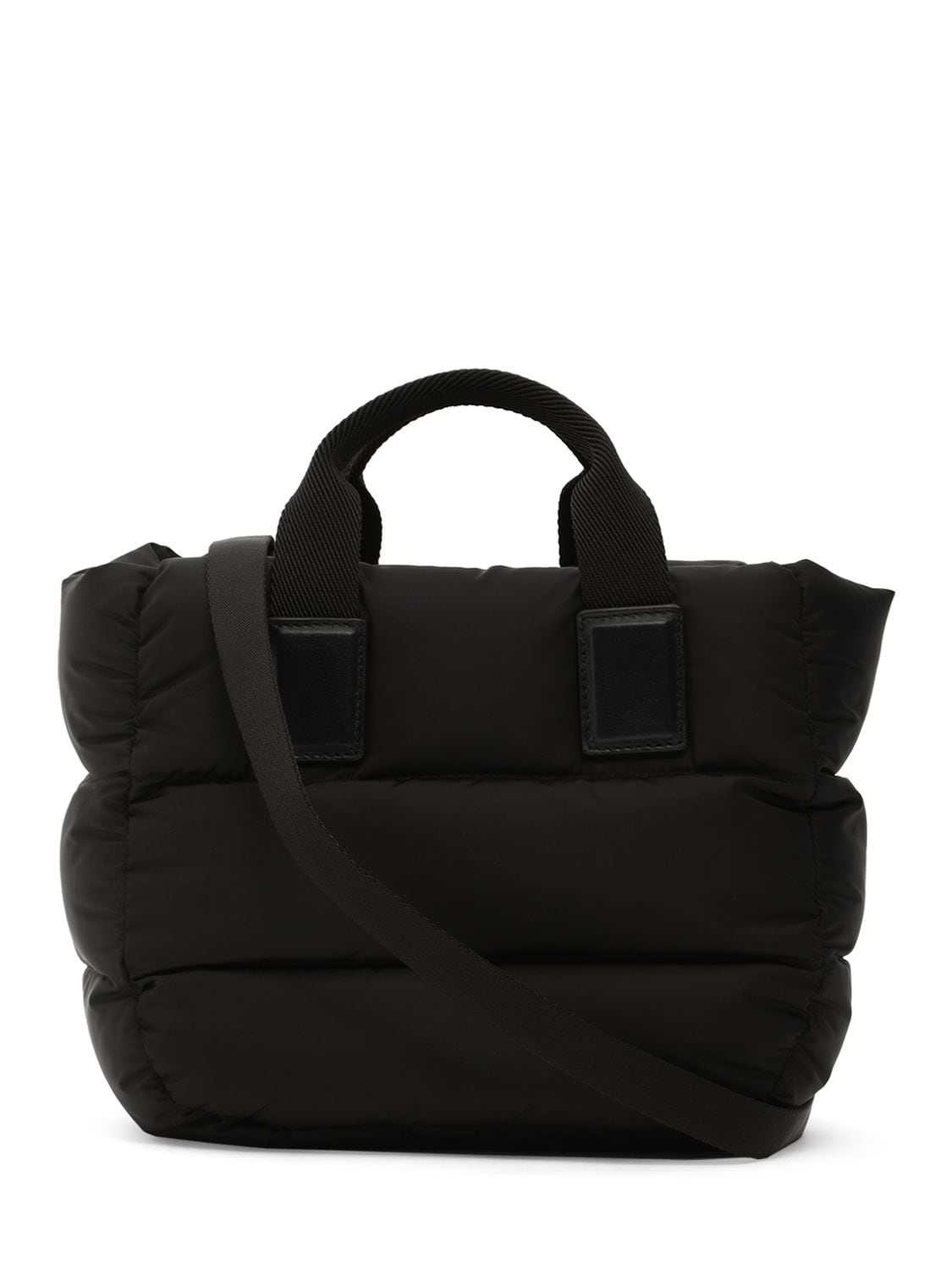 Shop Moncler Mini Caradoc Quilted Nylon Tote Bag In Schwarz
