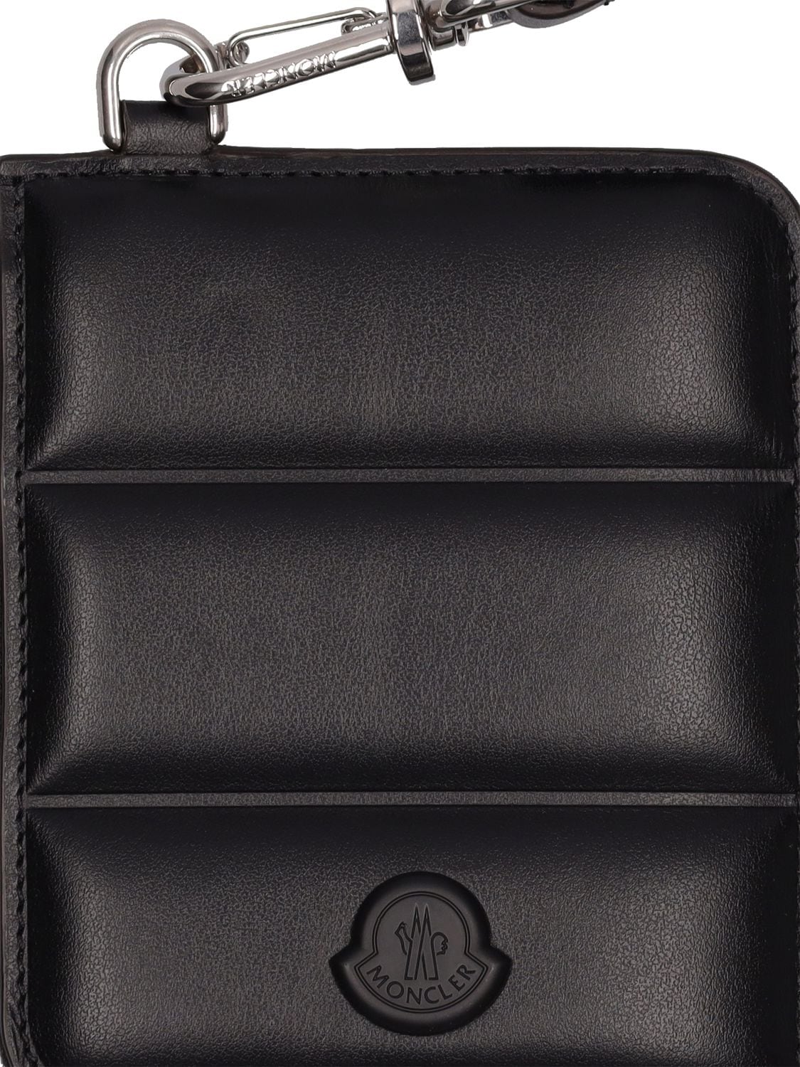 Shop Moncler Small New Flat Leather Wallet In Black