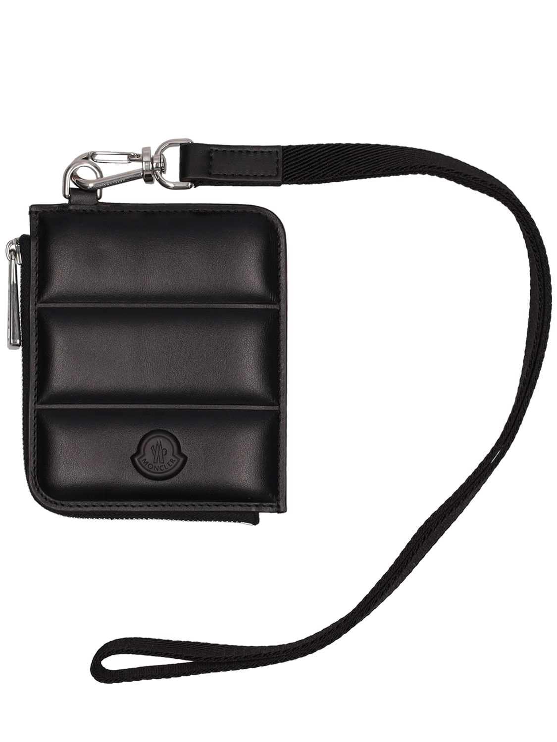 Moncler Small New Flat Leather Wallet In Black