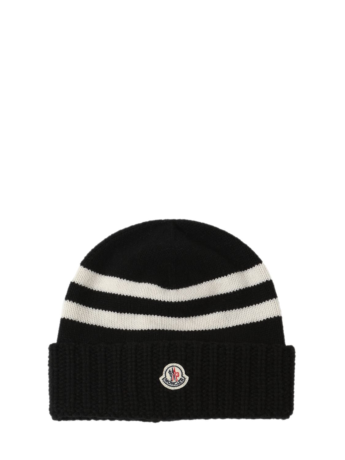 Shop Moncler Tricot Wool & Cashmere Beanie In Black,white