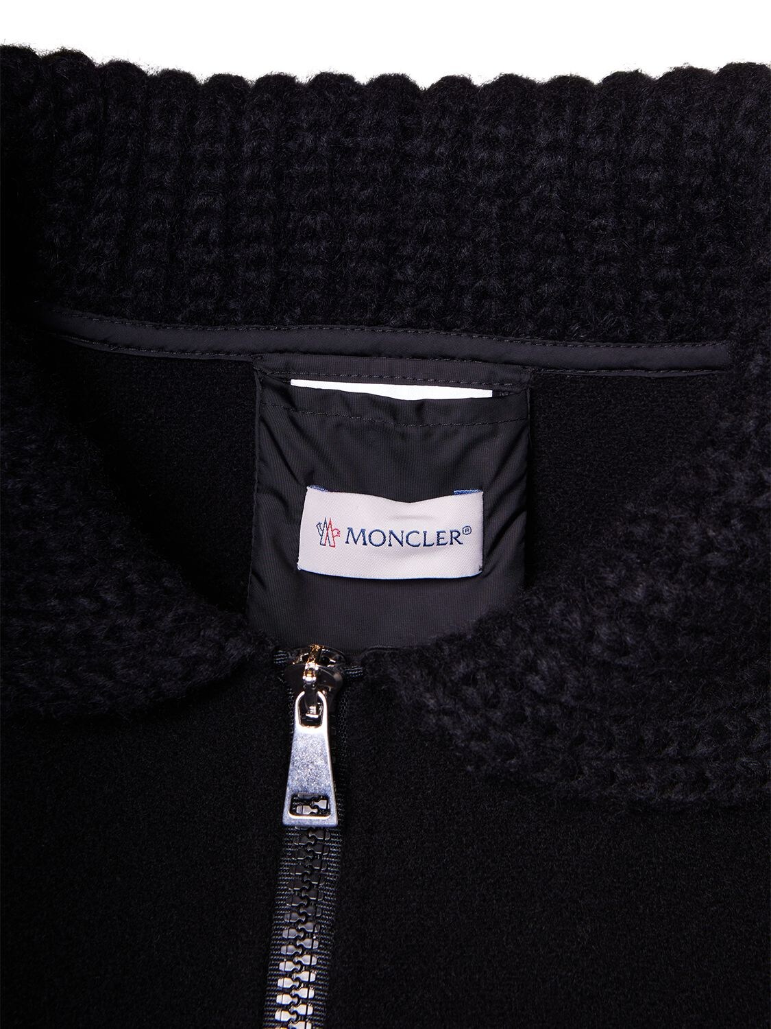 Shop Moncler Wool Cape In Black