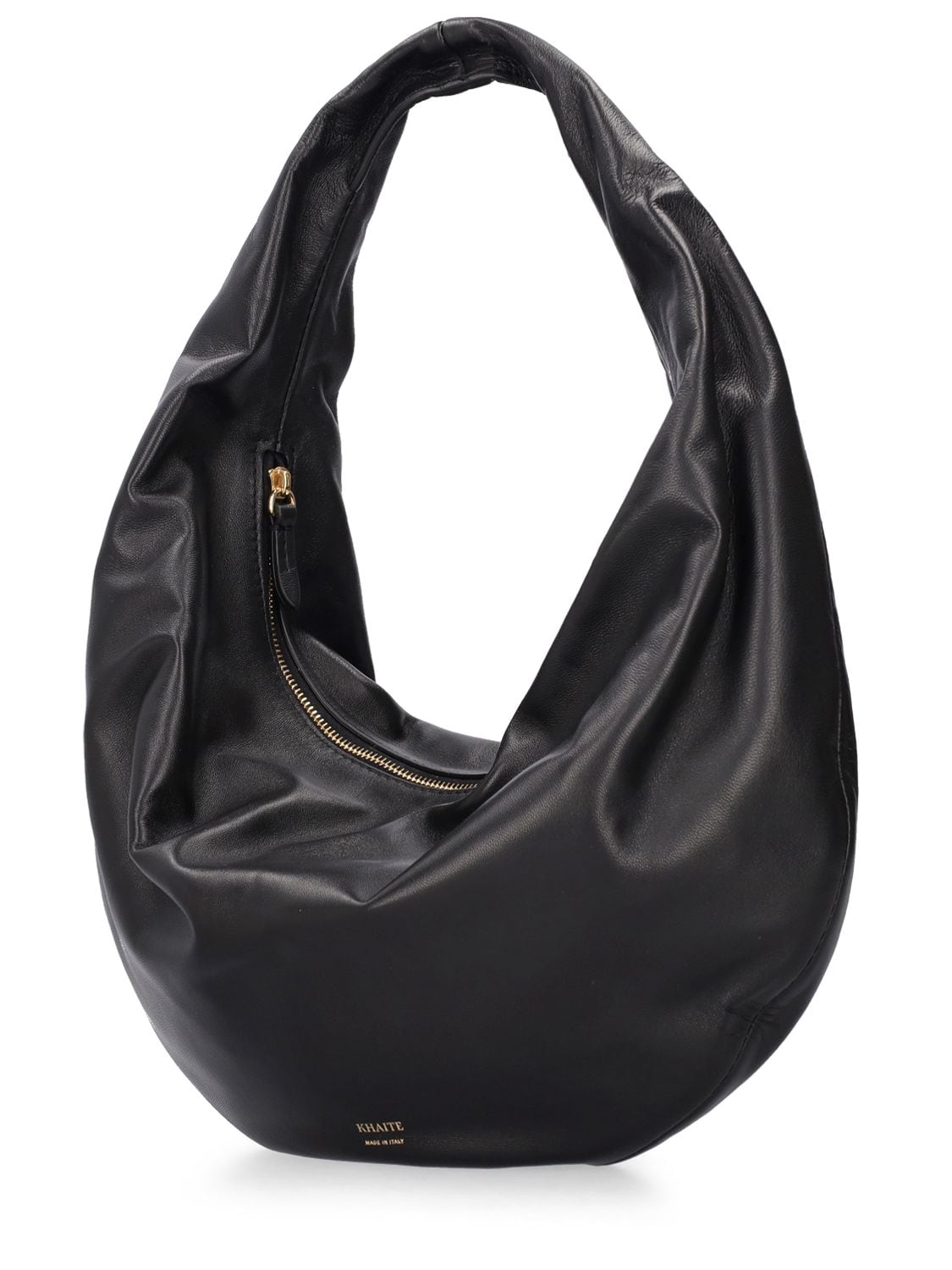 Shop Khaite Medium Olivia Leather Hobo Bag In Black