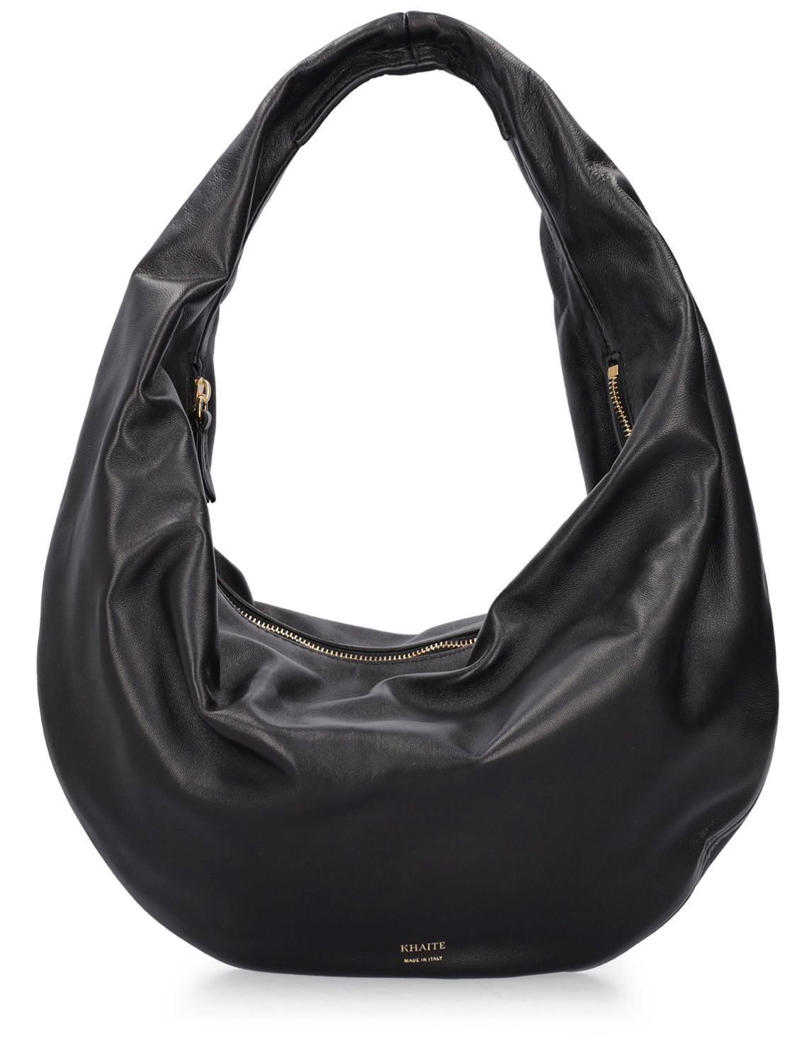 Khaite Medium Olivia Leather Hobo Bag In Black
