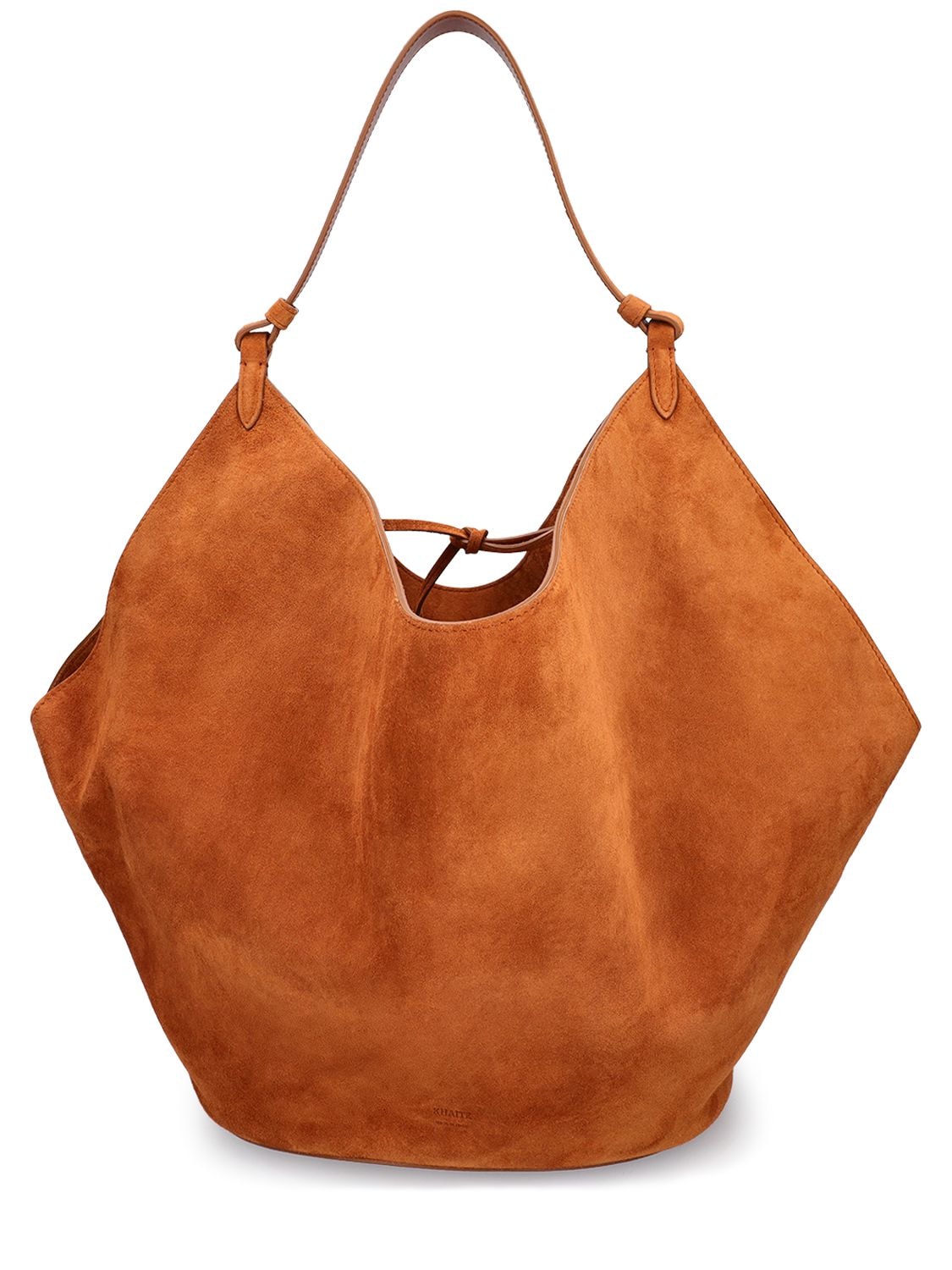 Khaite Medium Lotus Leather Shoulder Bag In Caramel