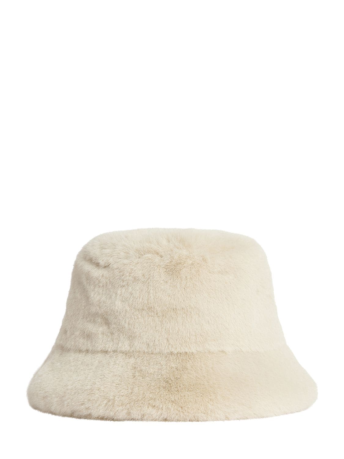 Shop Stand Studio Wera Faux Soft Teddy Fur Bucket Hat In Ecru