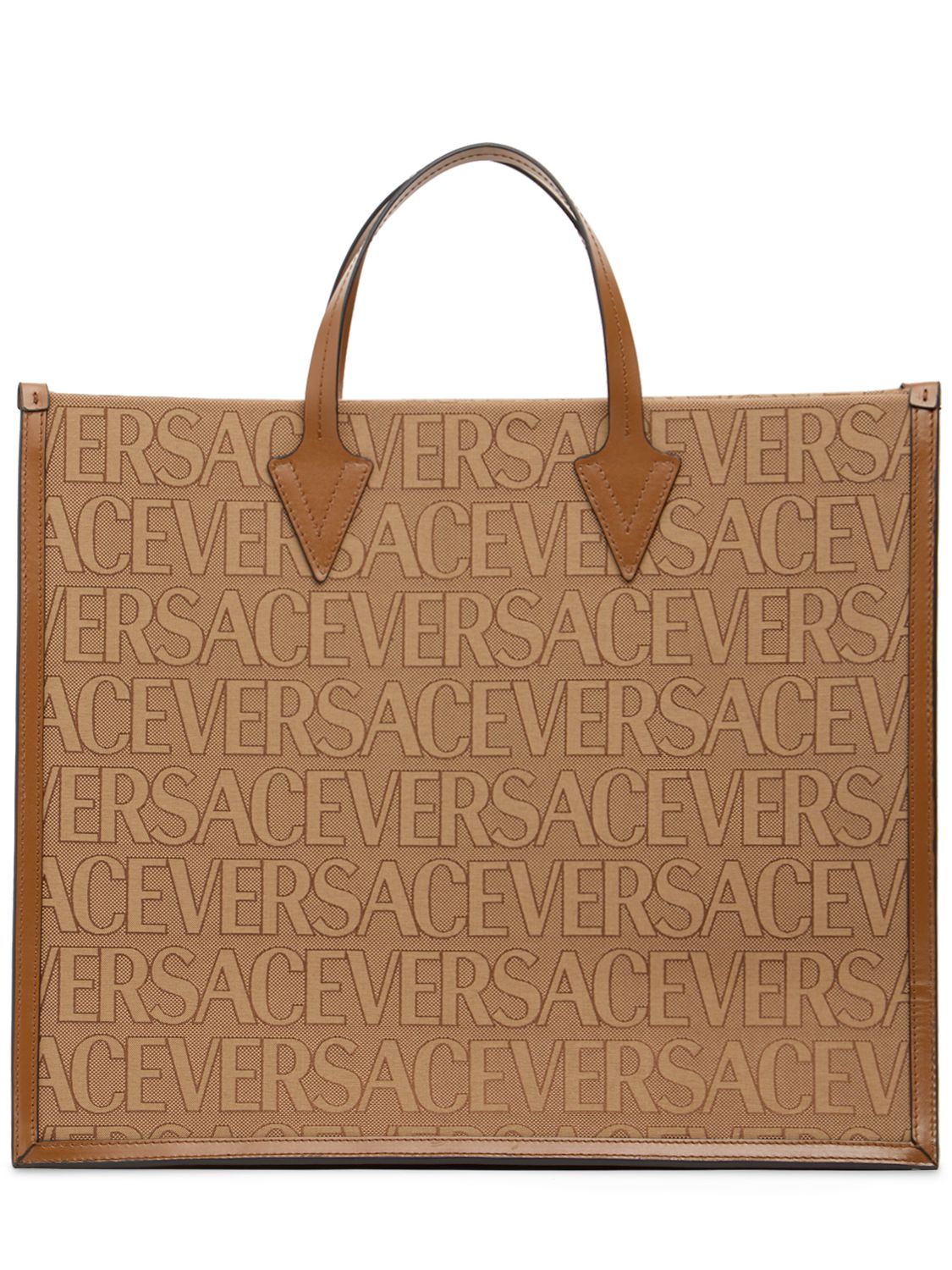 Image of Large Fabric & Leather Tote Bag