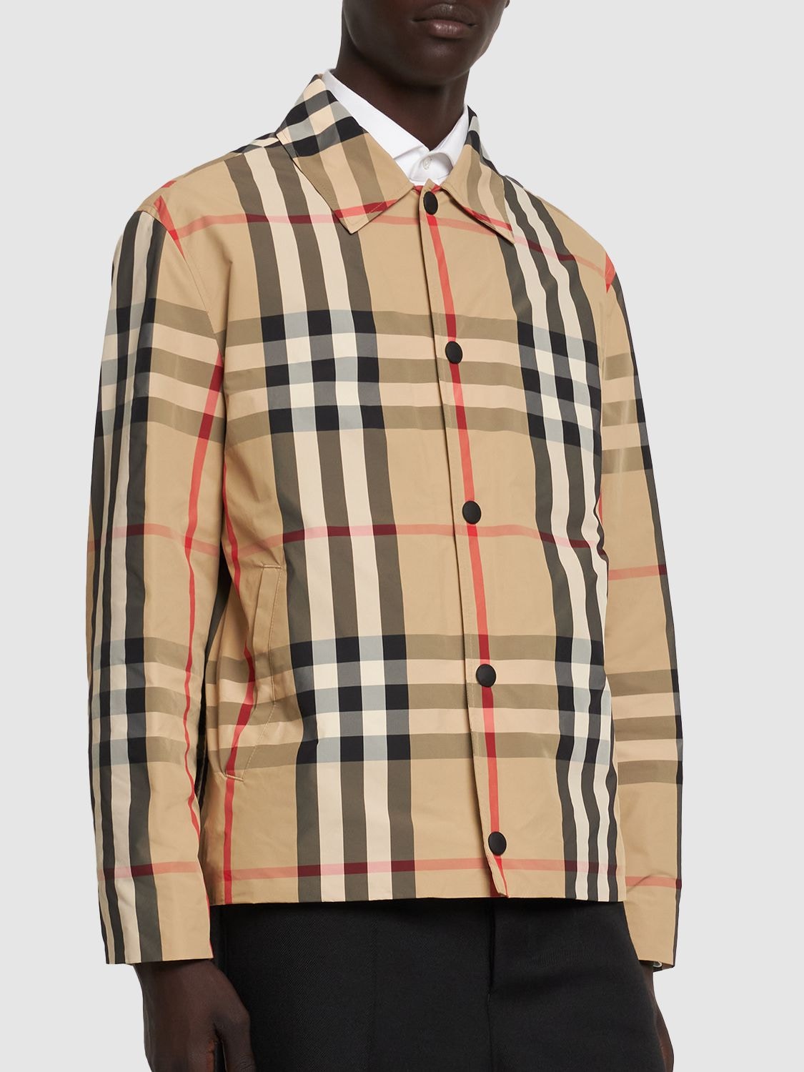 Shop Burberry Sussex Check Print Bomber Jacket In Archive Beige