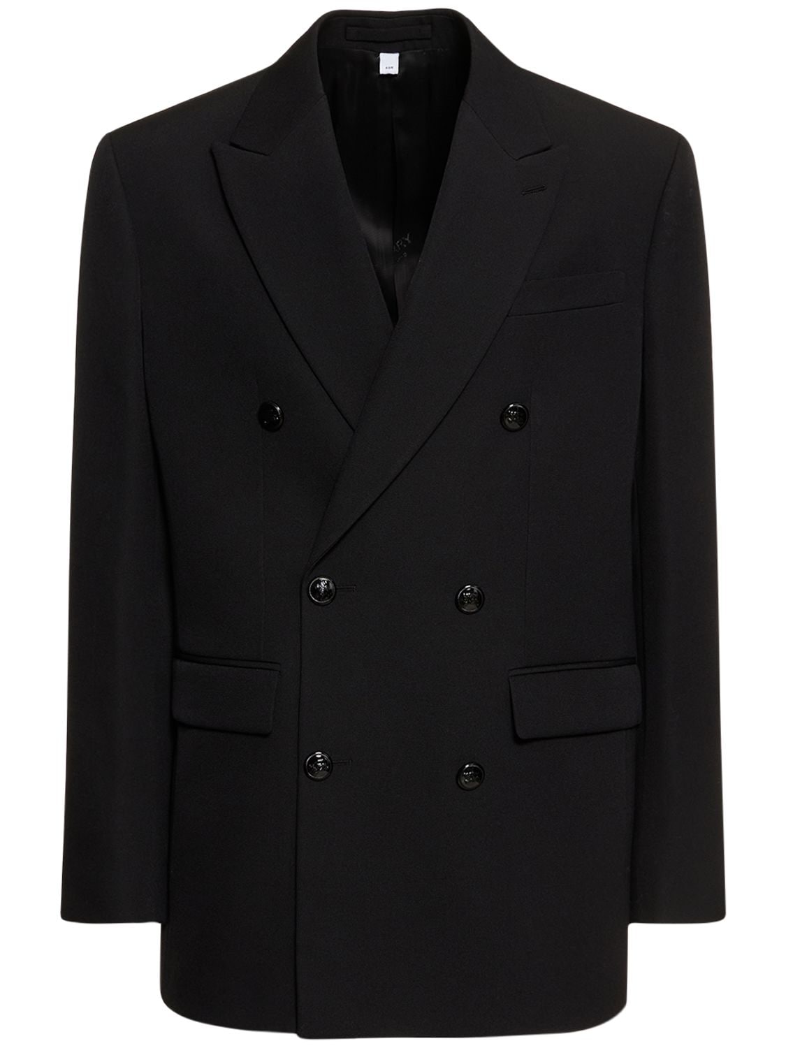 Burberry Newman Double Breasted Wool Blazer In Black