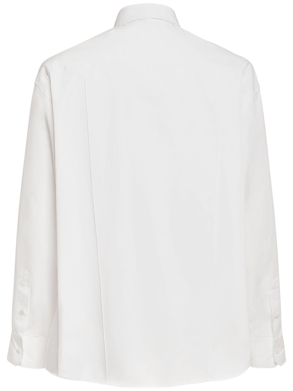 Shop Versace Informal Heavy Cotton Poplin Shirt In White