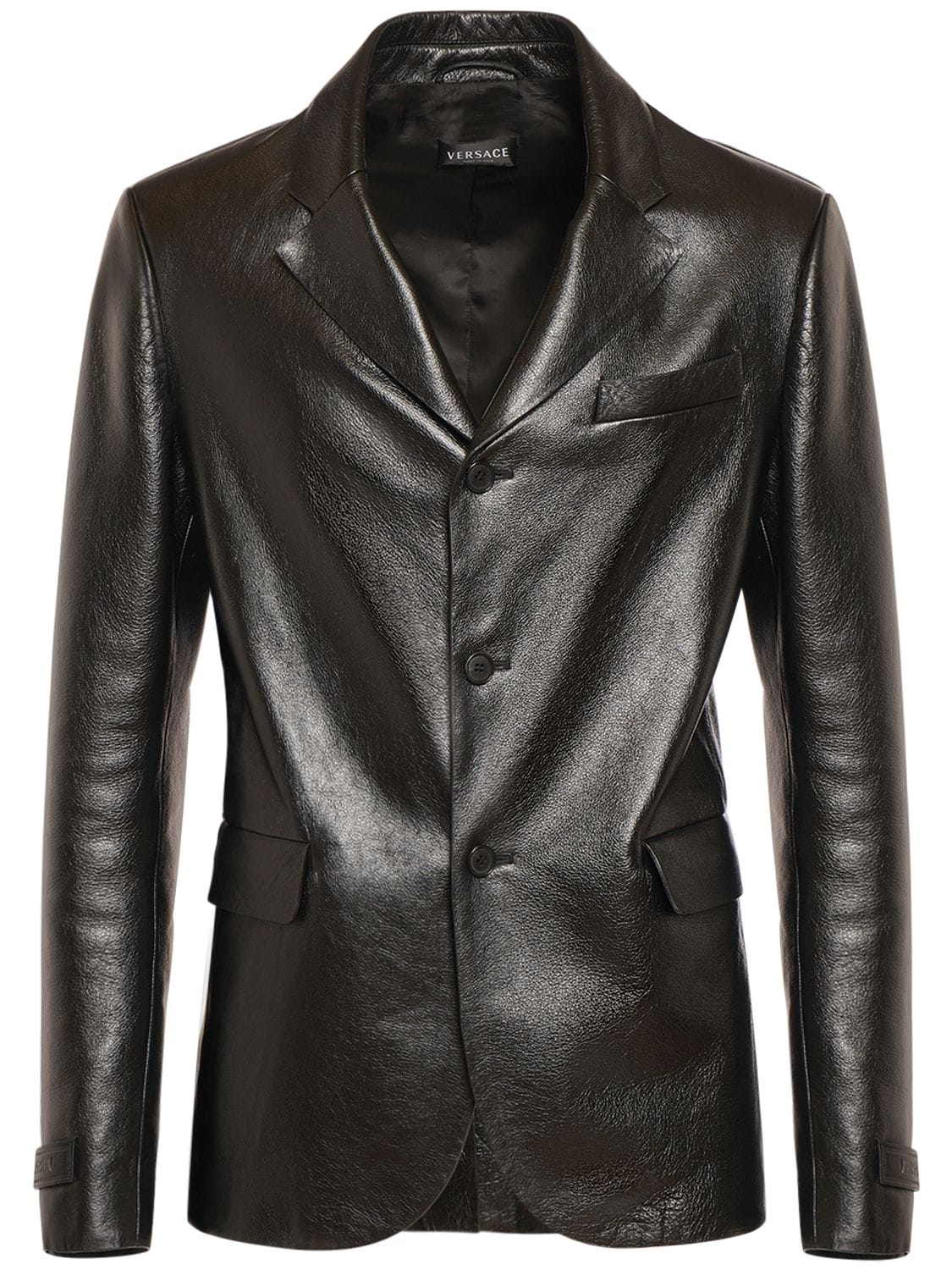 VERSACE SINGLE BREASTED LEATHER JACKET