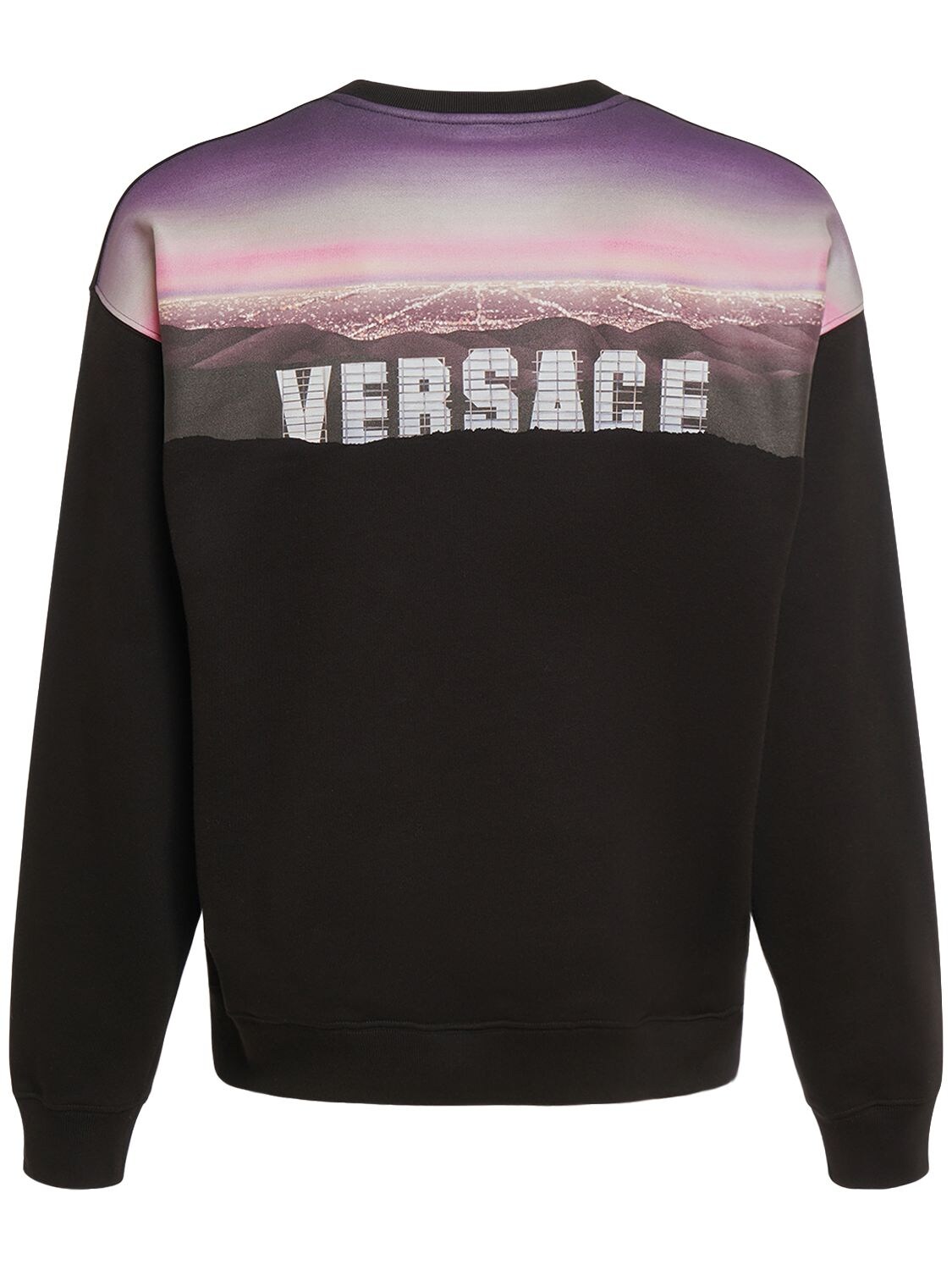 Shop Versace Hills Printed Sweatshirt In Black